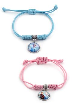 EL REGALO - Necklace and Bracelet Combo for Kids Girls Pink and Blue (Set of 2)